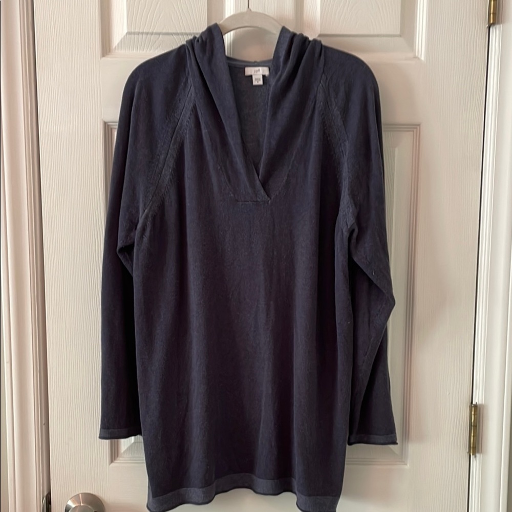 Navy Blue Hooded Pullover